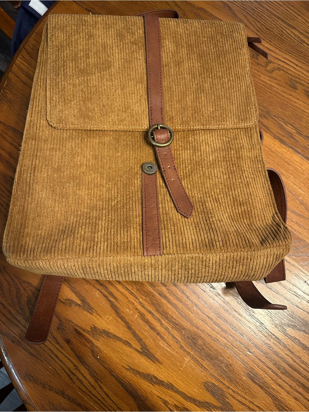 Maurices Corduroy Flap Backpack in Camel